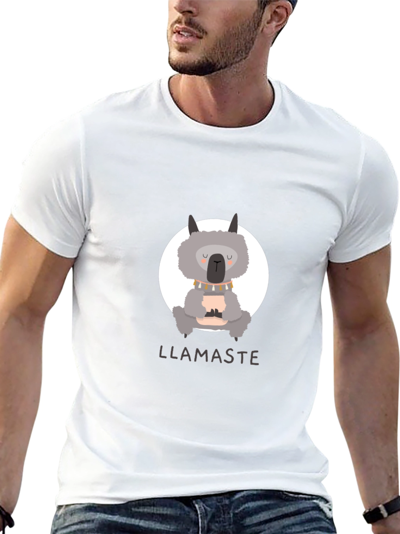 Llamaste Namaste Llama Yoga Black T-Shirt