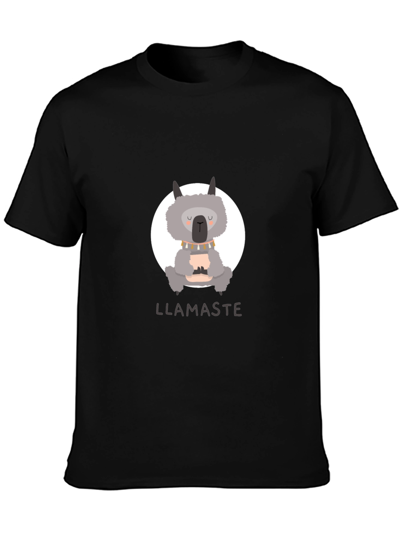 Llamaste Namaste Llama Yoga Black T-Shirt