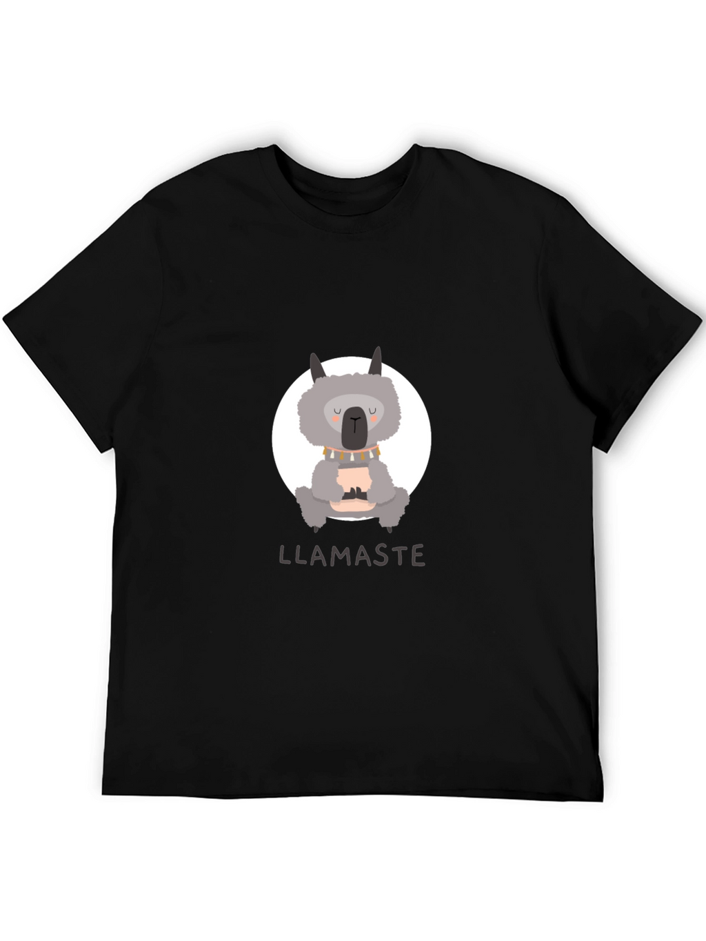 Llamaste Namaste Llama Yoga Black T-Shirt