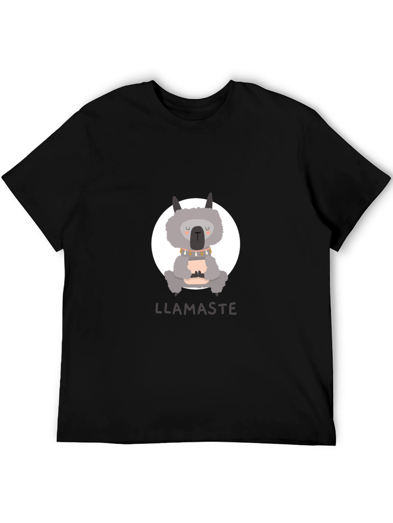 Llamaste Namaste Llama Yoga Black T-Shirt