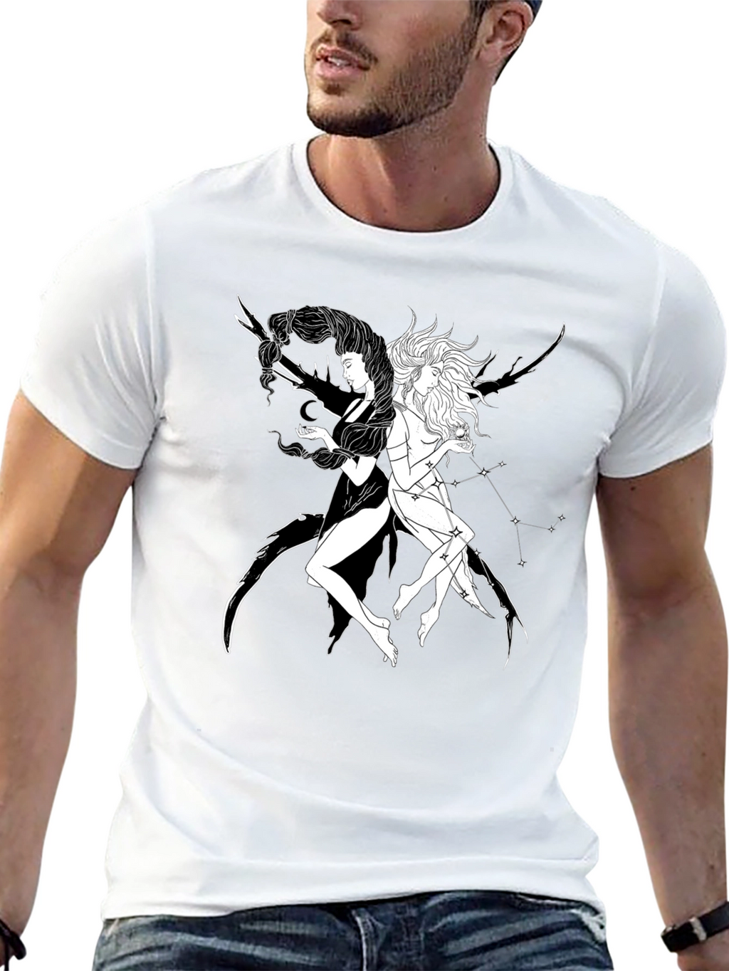 Yin Yang Celestial T-Shirt - Black