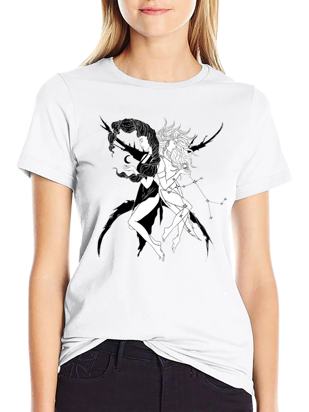Yin Yang Celestial T-Shirt - Black