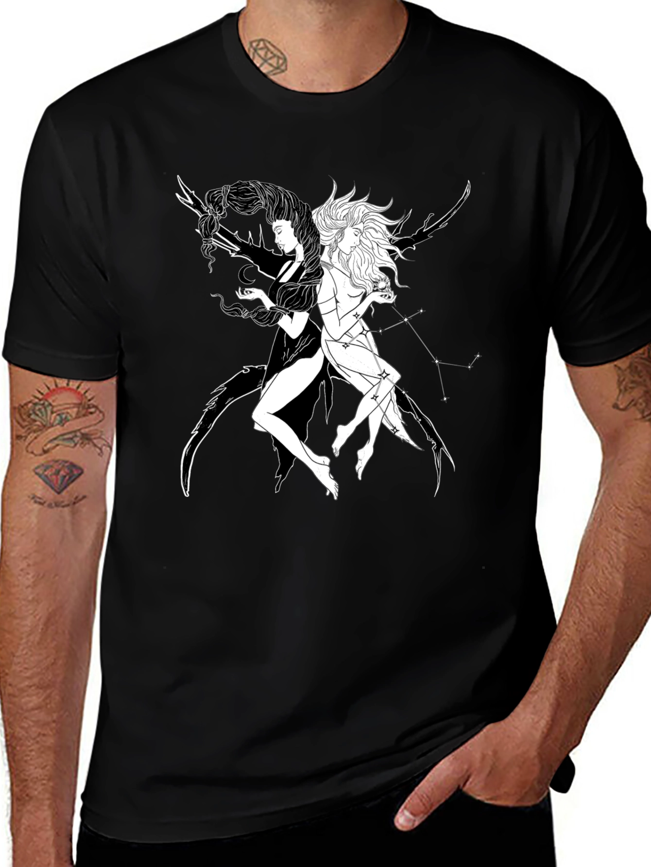 Yin Yang Celestial T-Shirt - Black
