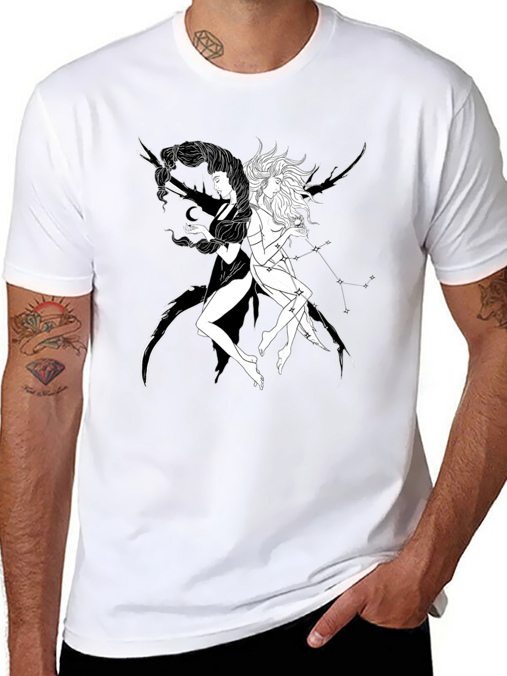 Yin Yang Celestial T-Shirt - Black