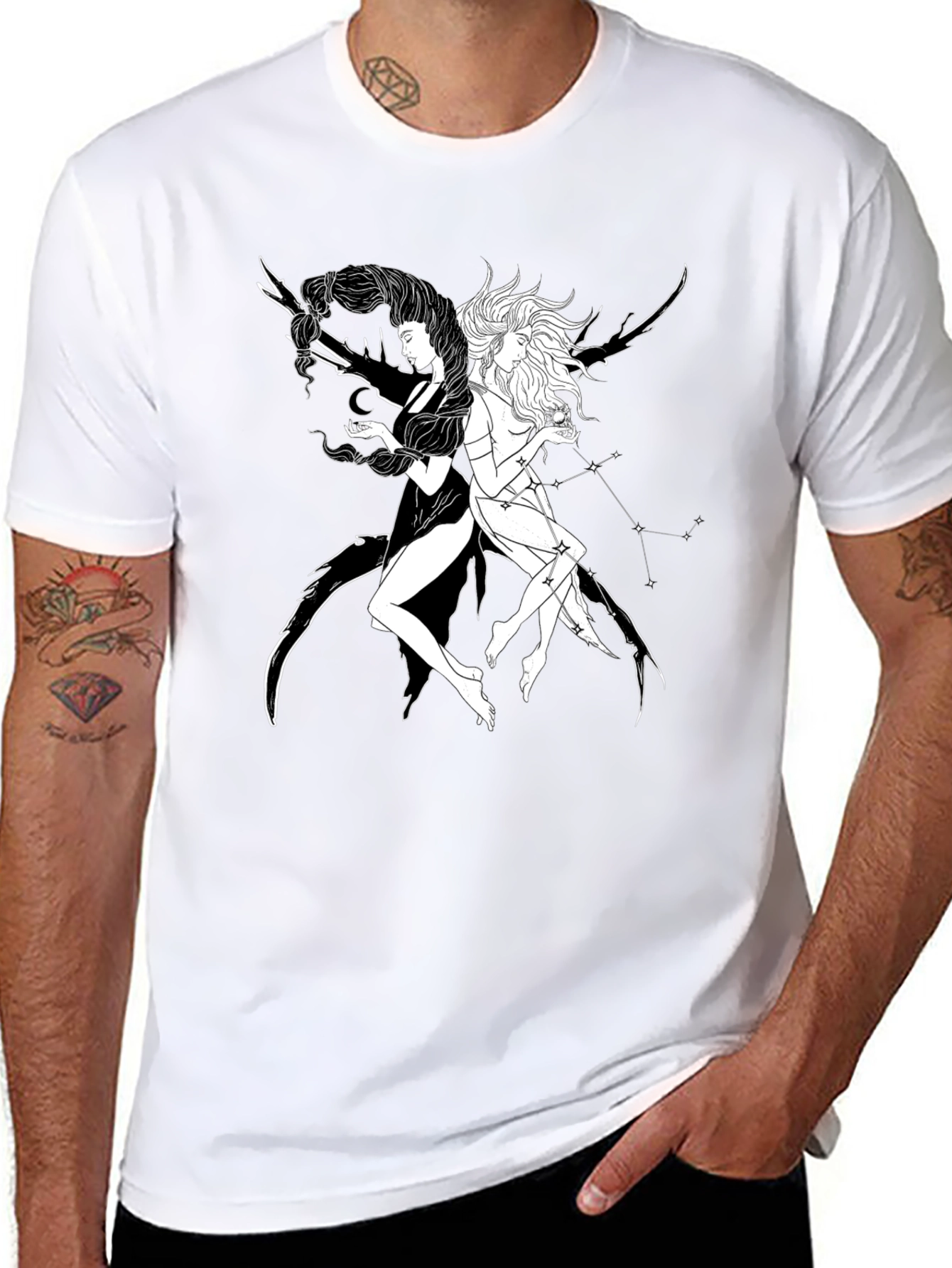 Yin Yang Celestial T-Shirt - Black