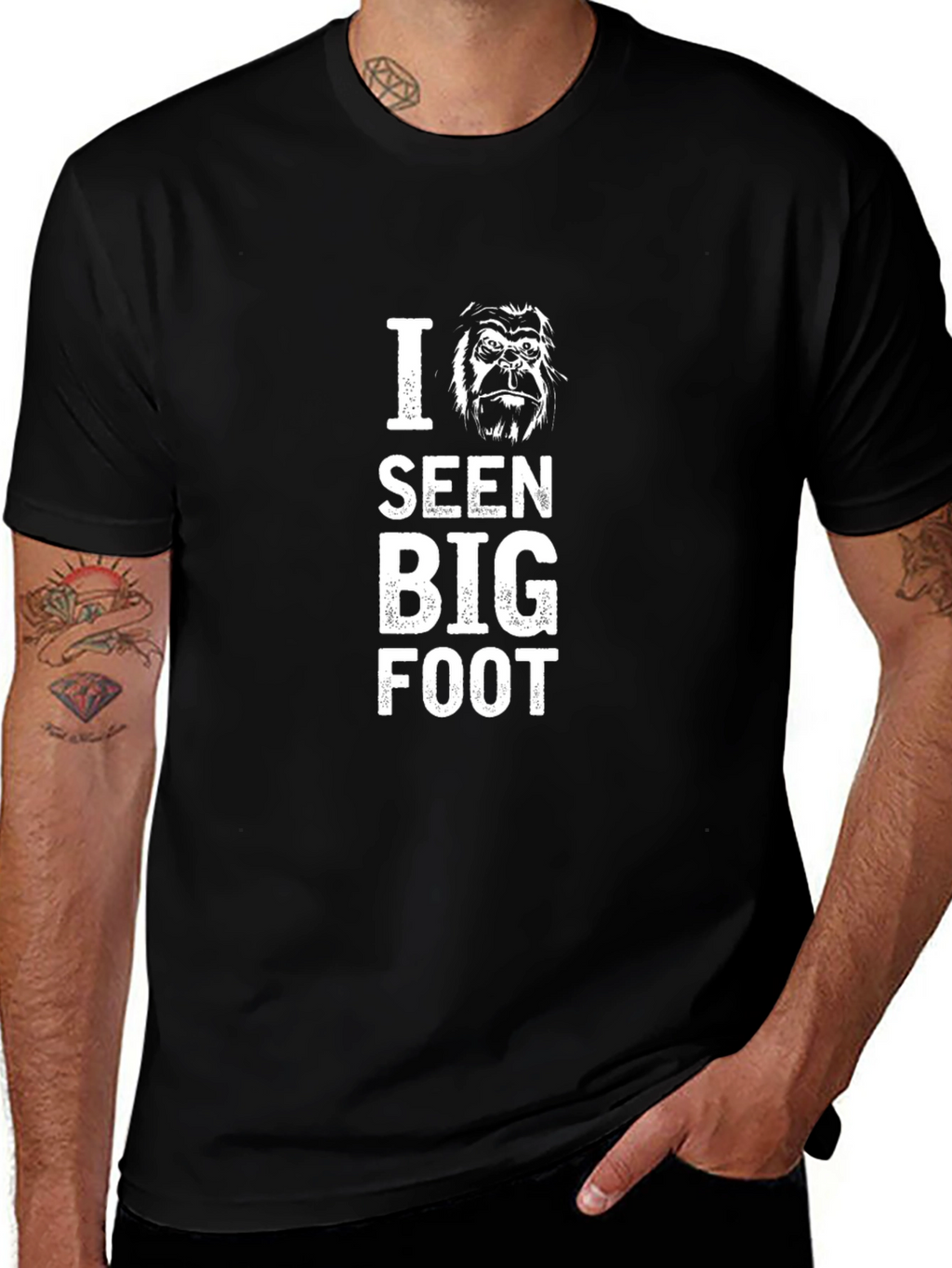 I Seen Bigfoot Black Graphic Tee