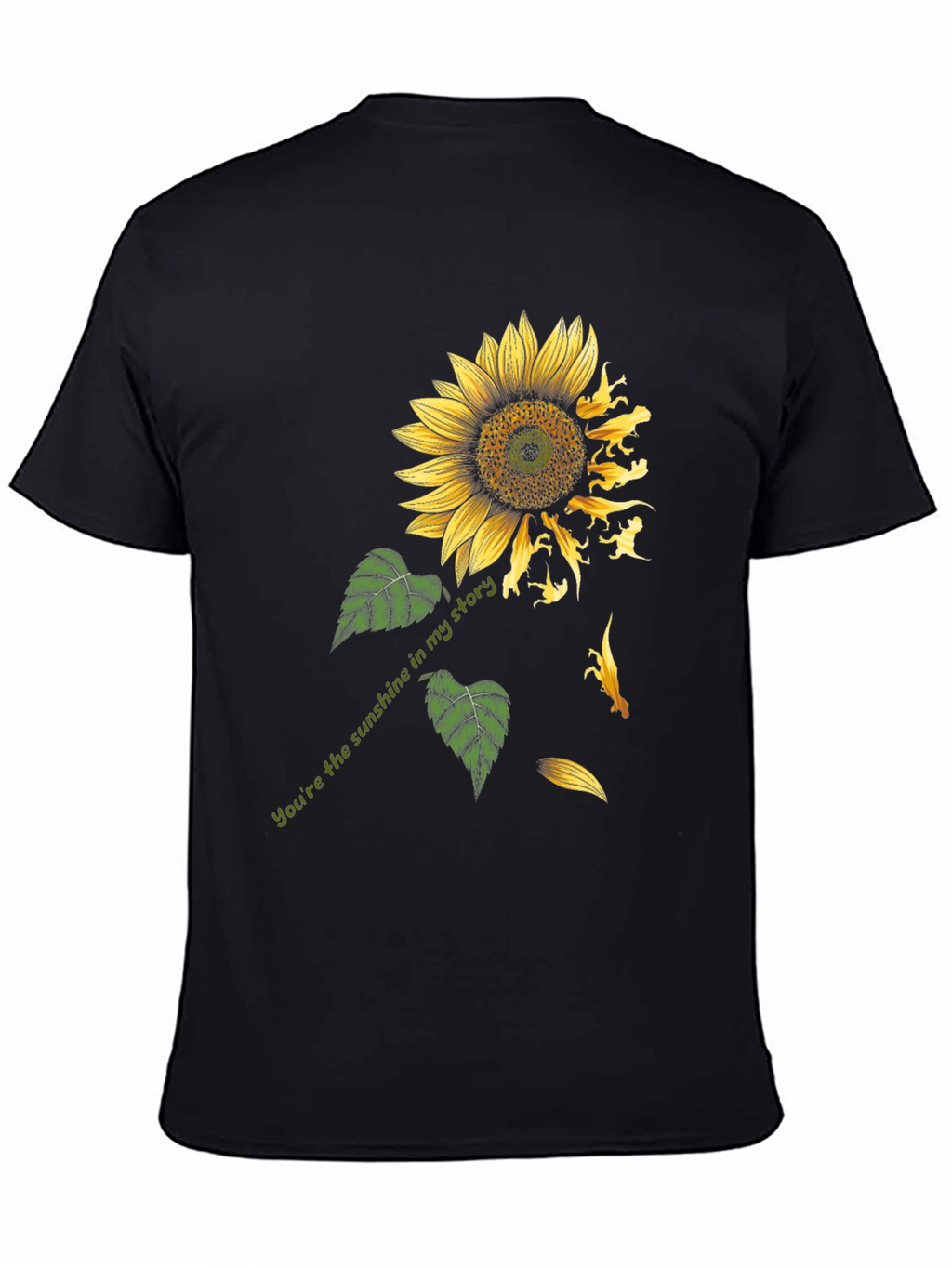 Sunflower Dinosaur Graphic Print Tee - Black