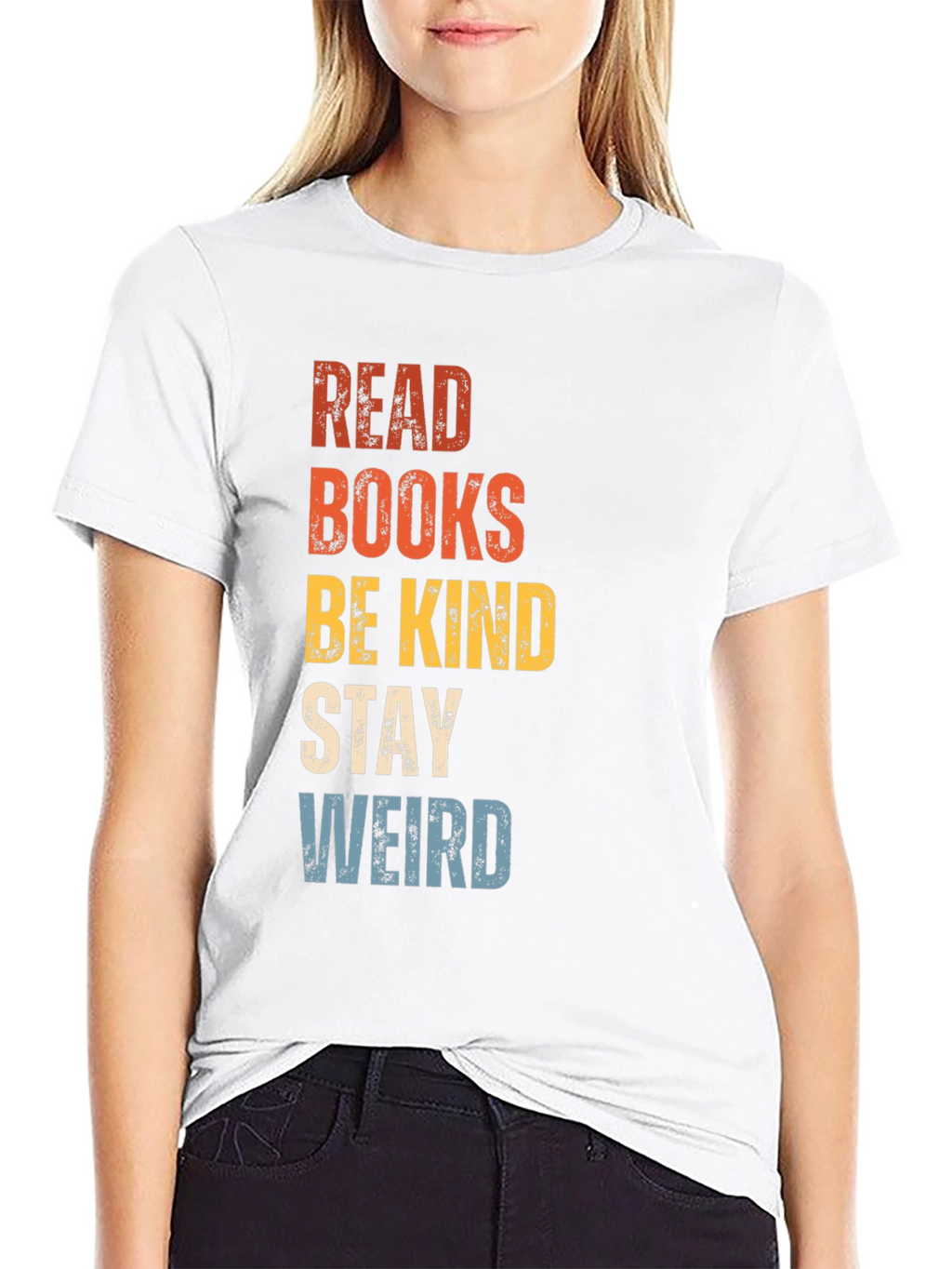 Read Books Be Kind Stay Weird Graphic Tee