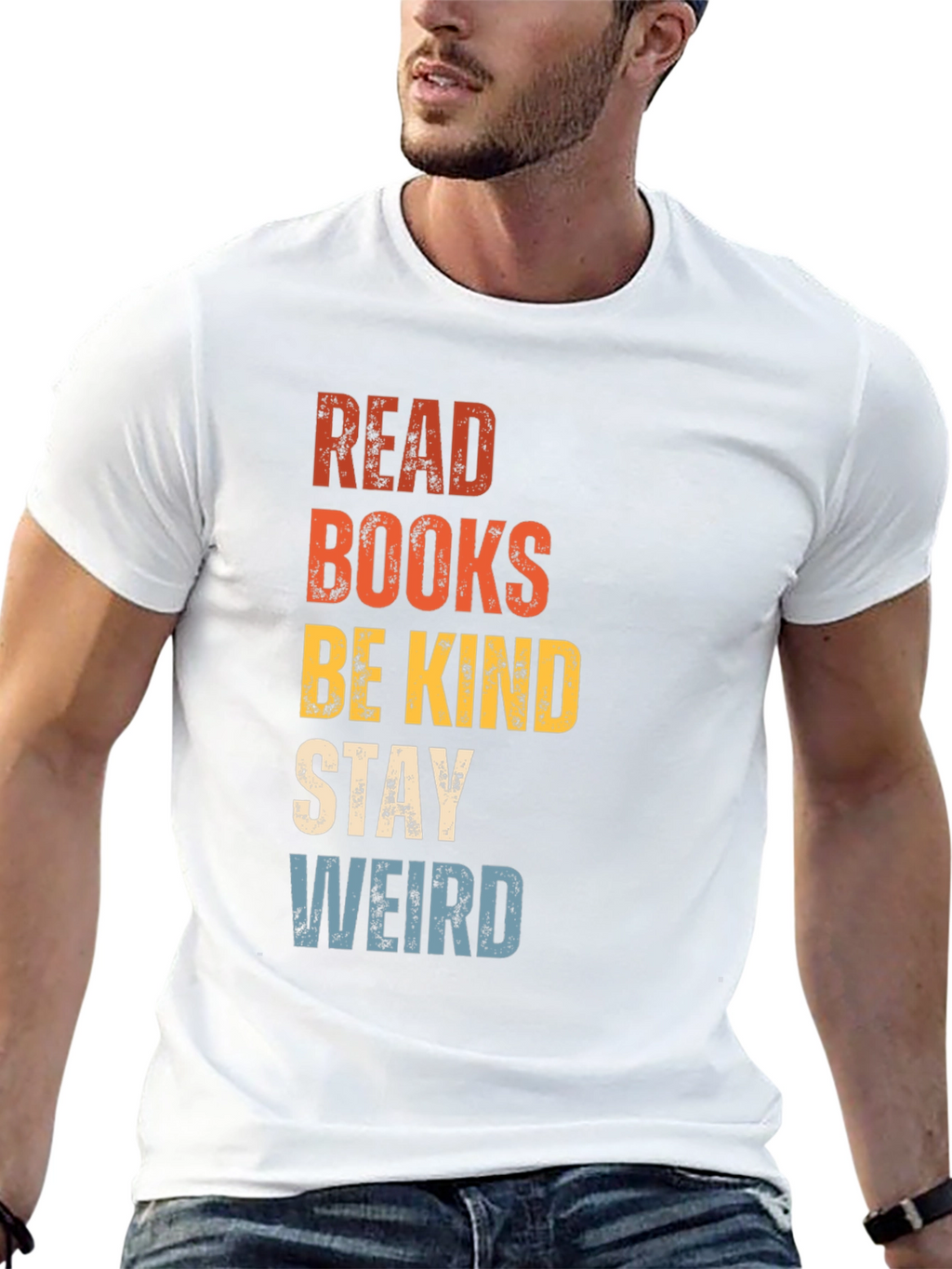 Read Books Be Kind Stay Weird Graphic Tee