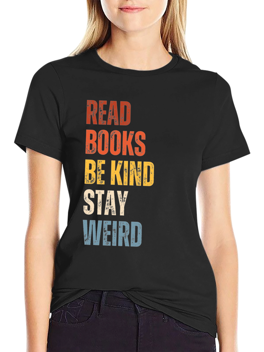 Read Books Be Kind Stay Weird Graphic Tee