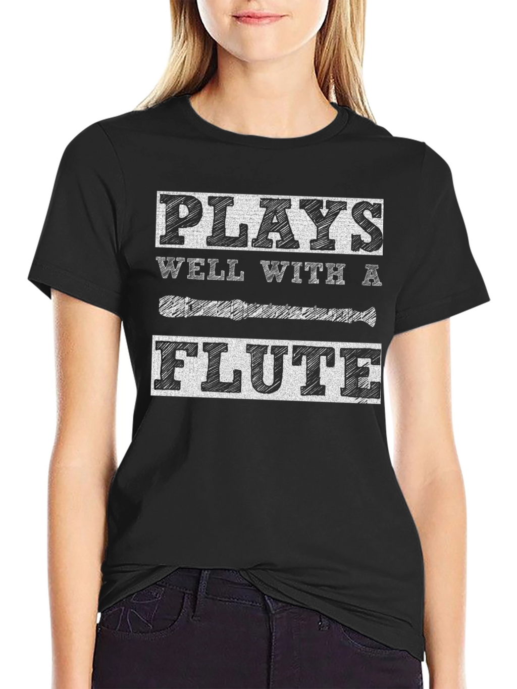 Plays Well With A Flute Graphic Tee