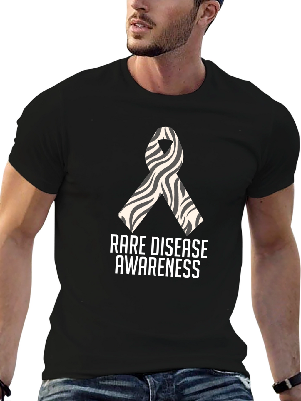 Rare Disease Awareness Zebra Ribbon T-Shirt