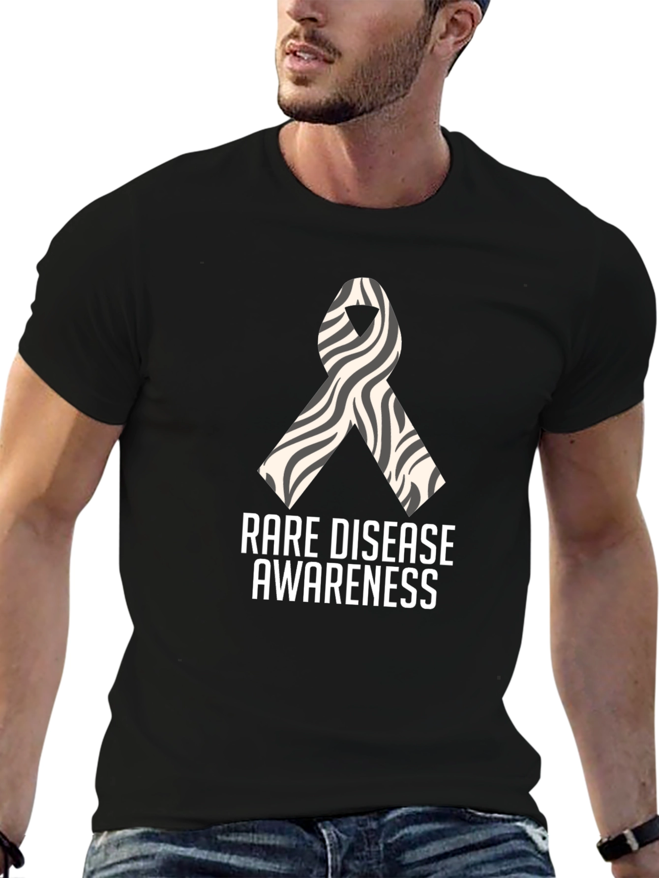 Rare Disease Awareness Zebra Ribbon T-Shirt