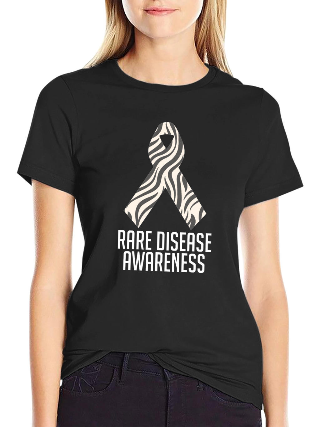 Rare Disease Awareness Zebra Ribbon T-Shirt