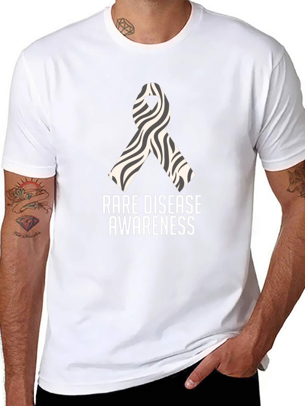 Rare Disease Awareness Zebra Ribbon T-Shirt