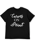 Curves On Point Graphic Tee - Black