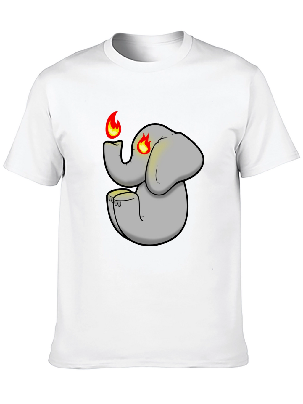 Fiery Elephant Graphic Tee - Black Cotton Blend