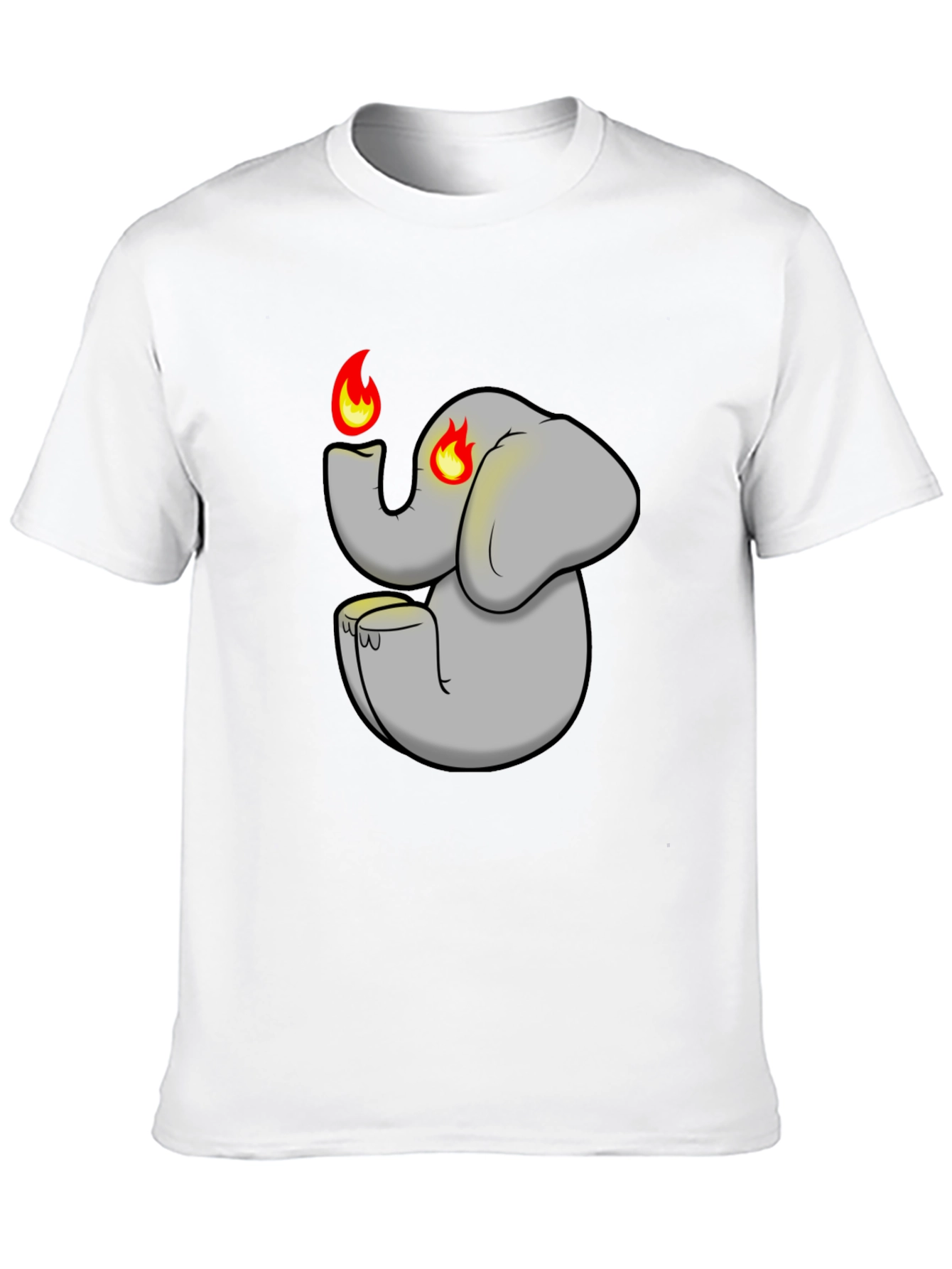 Fiery Elephant Graphic Tee - Black Cotton Blend