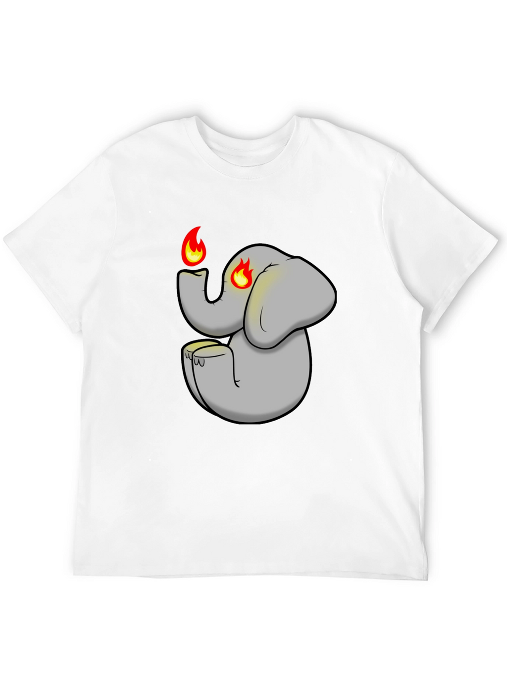 Fiery Elephant Graphic Tee - Black Cotton Blend