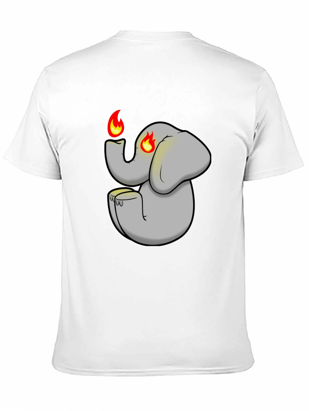 Fiery Elephant Graphic Tee - Black Cotton Blend