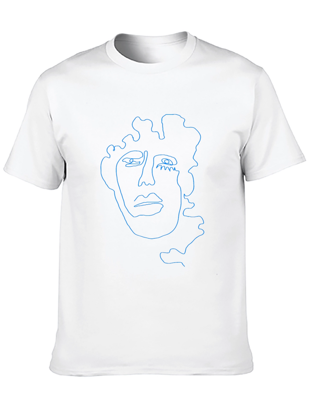 Abstract Face Line Art Graphic T-Shirt