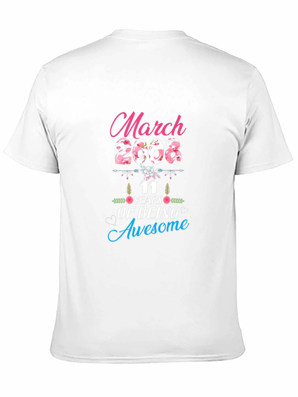 March 2008 11 Years of Being Awesome Black T-Shirt