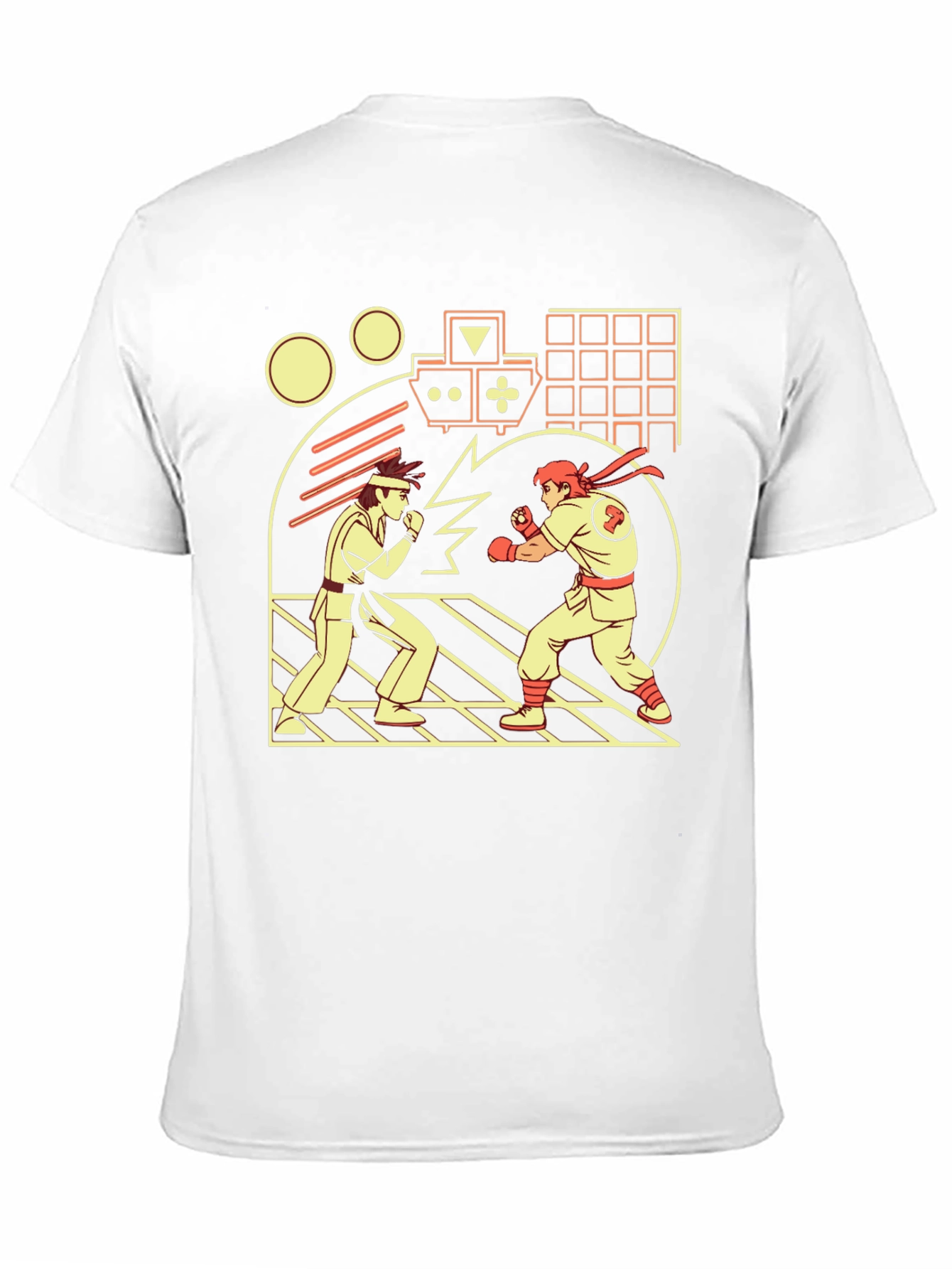 Retro Video Game Fight T-Shirt - Black