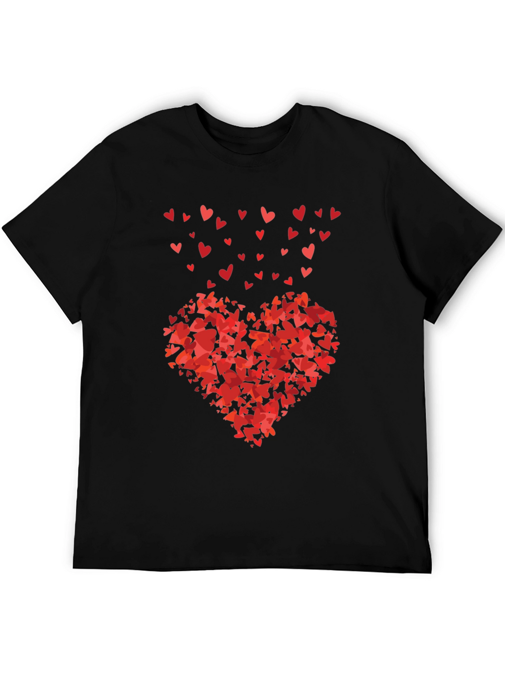 Heart of Hearts Black Graphic Tee - Love Design