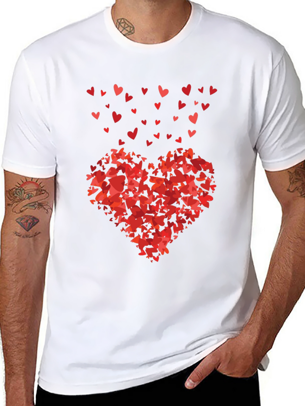 Heart of Hearts Black Graphic Tee - Love Design