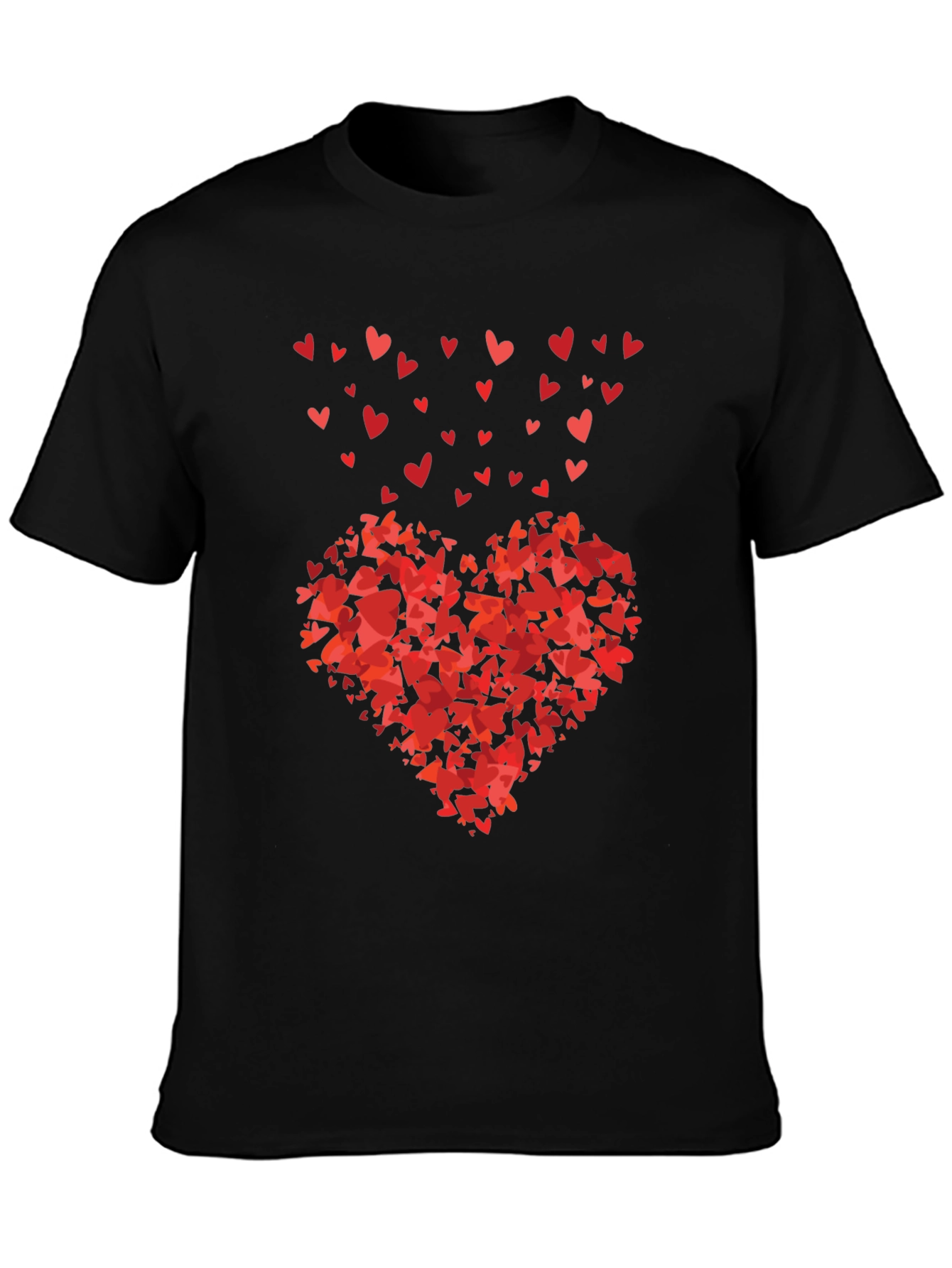 Heart of Hearts Black Graphic Tee - Love Design