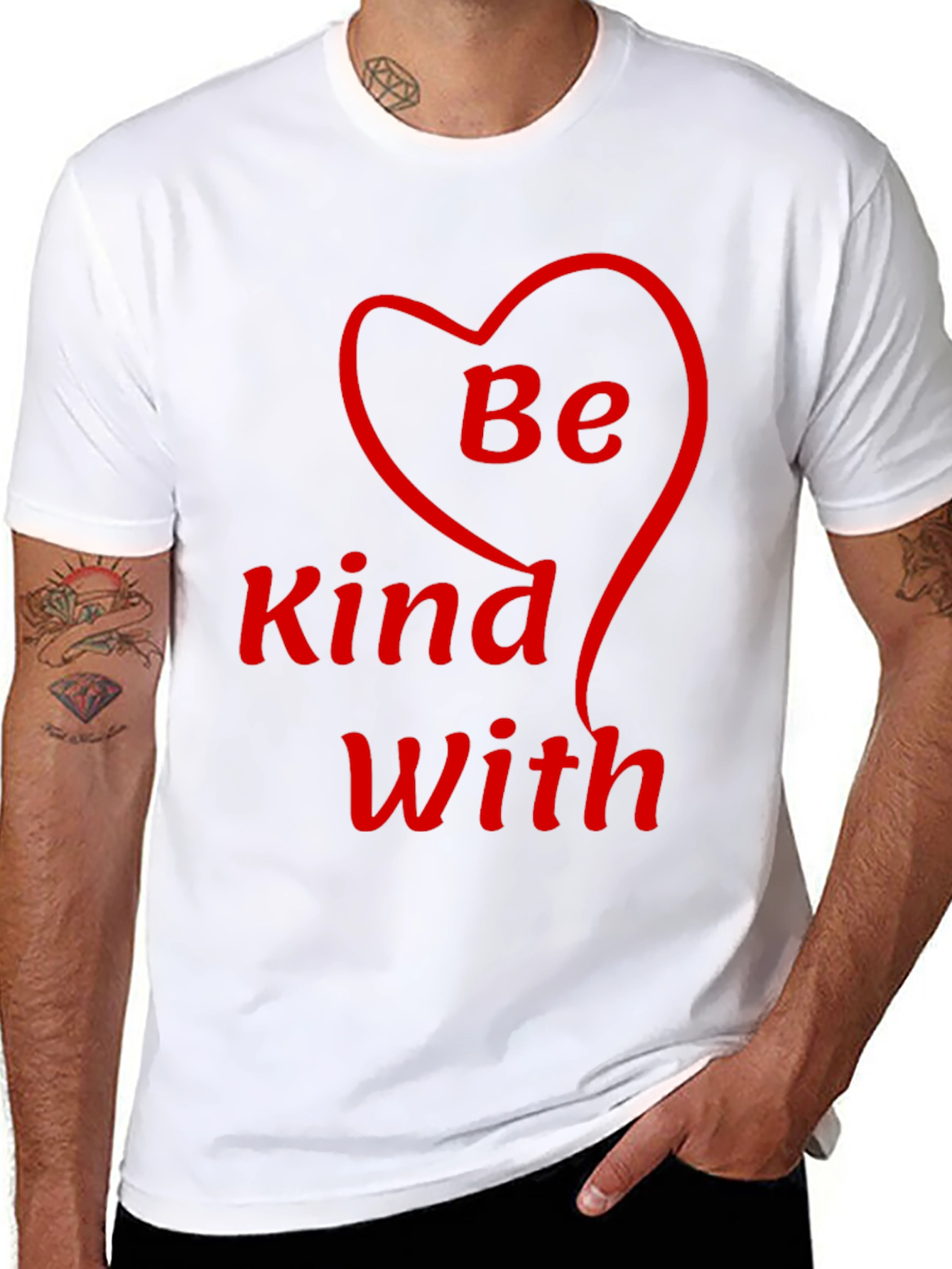 Be Kind With Heart T-Shirt - Black