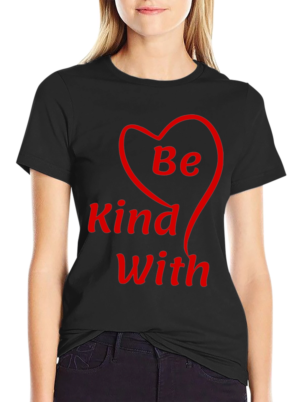 Be Kind With Heart T-Shirt - Black