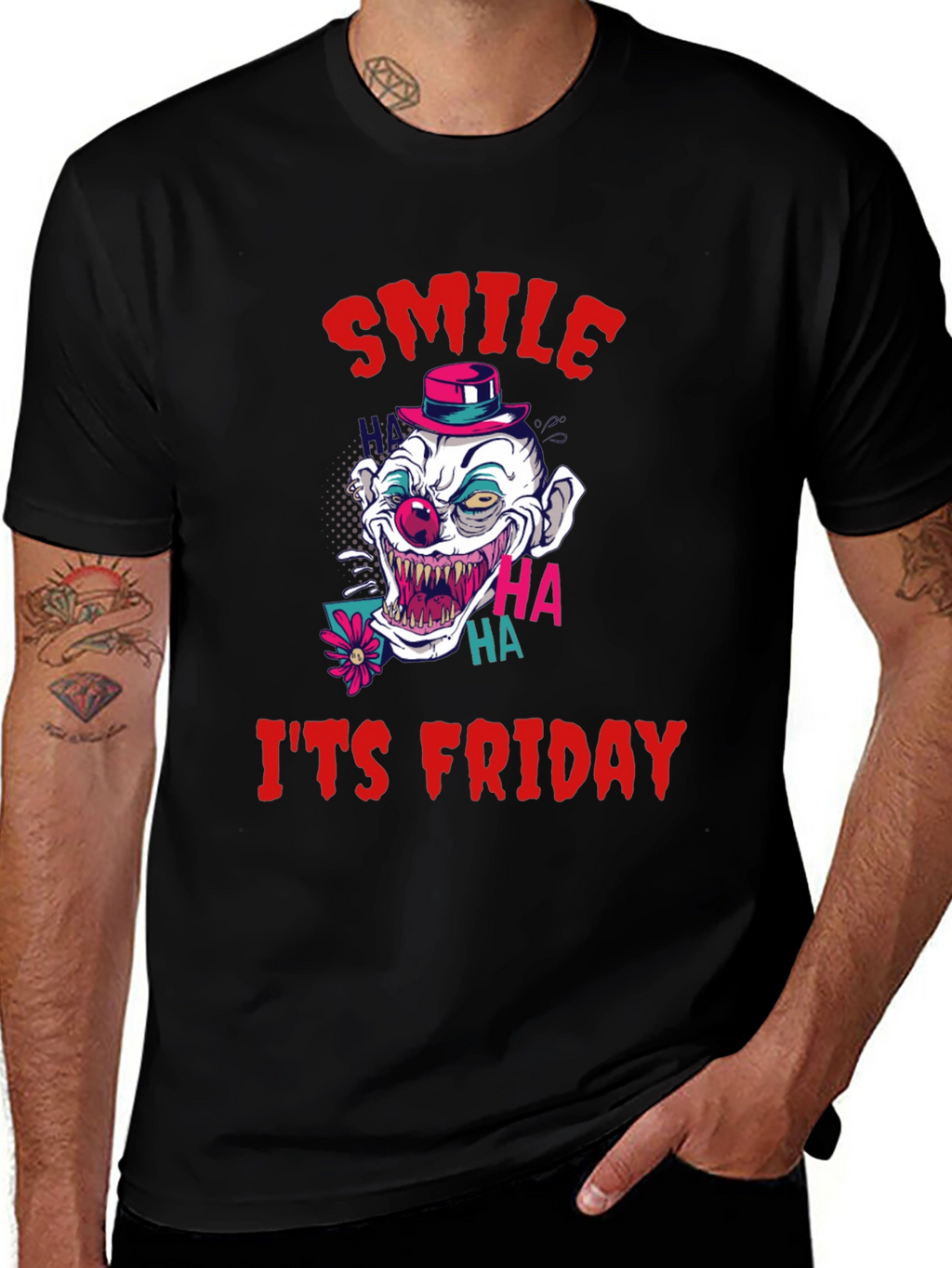 Smile Its Friday Clown Graphic Tee