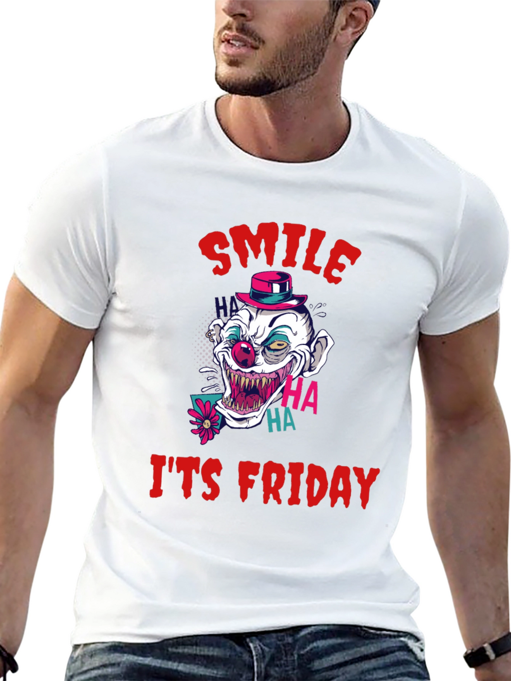 Smile Its Friday Clown Graphic Tee