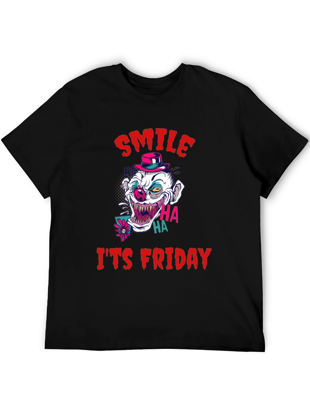 Smile Its Friday Clown Graphic Tee