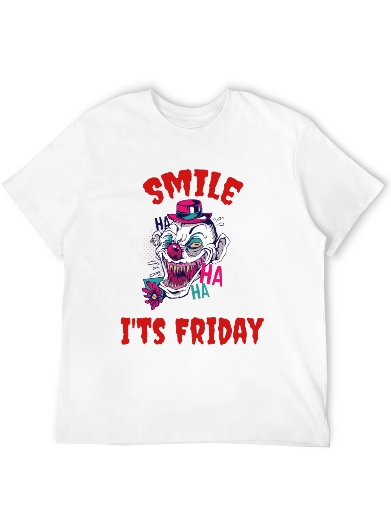 Smile Its Friday Clown Graphic Tee