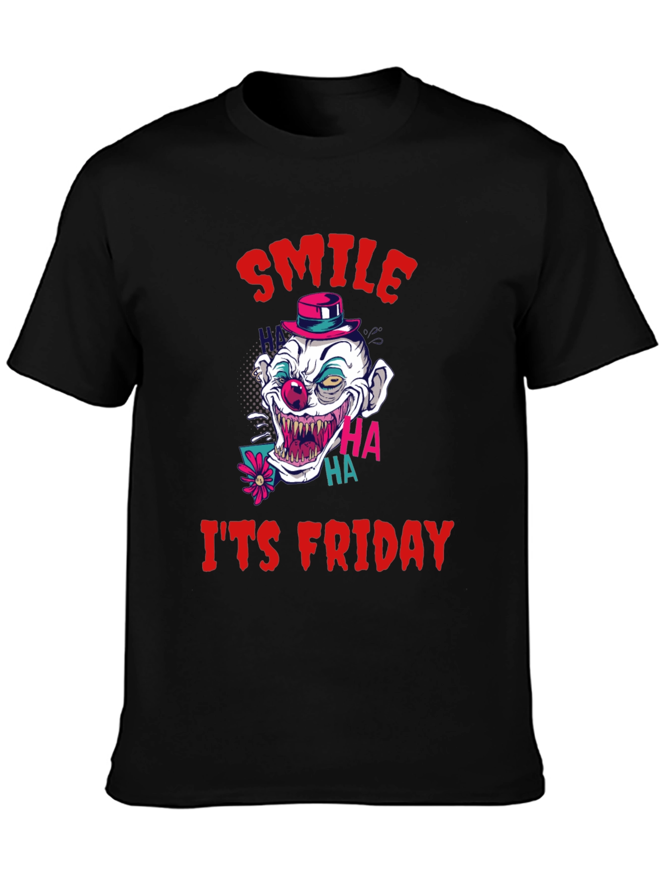 Smile Its Friday Clown Graphic Tee