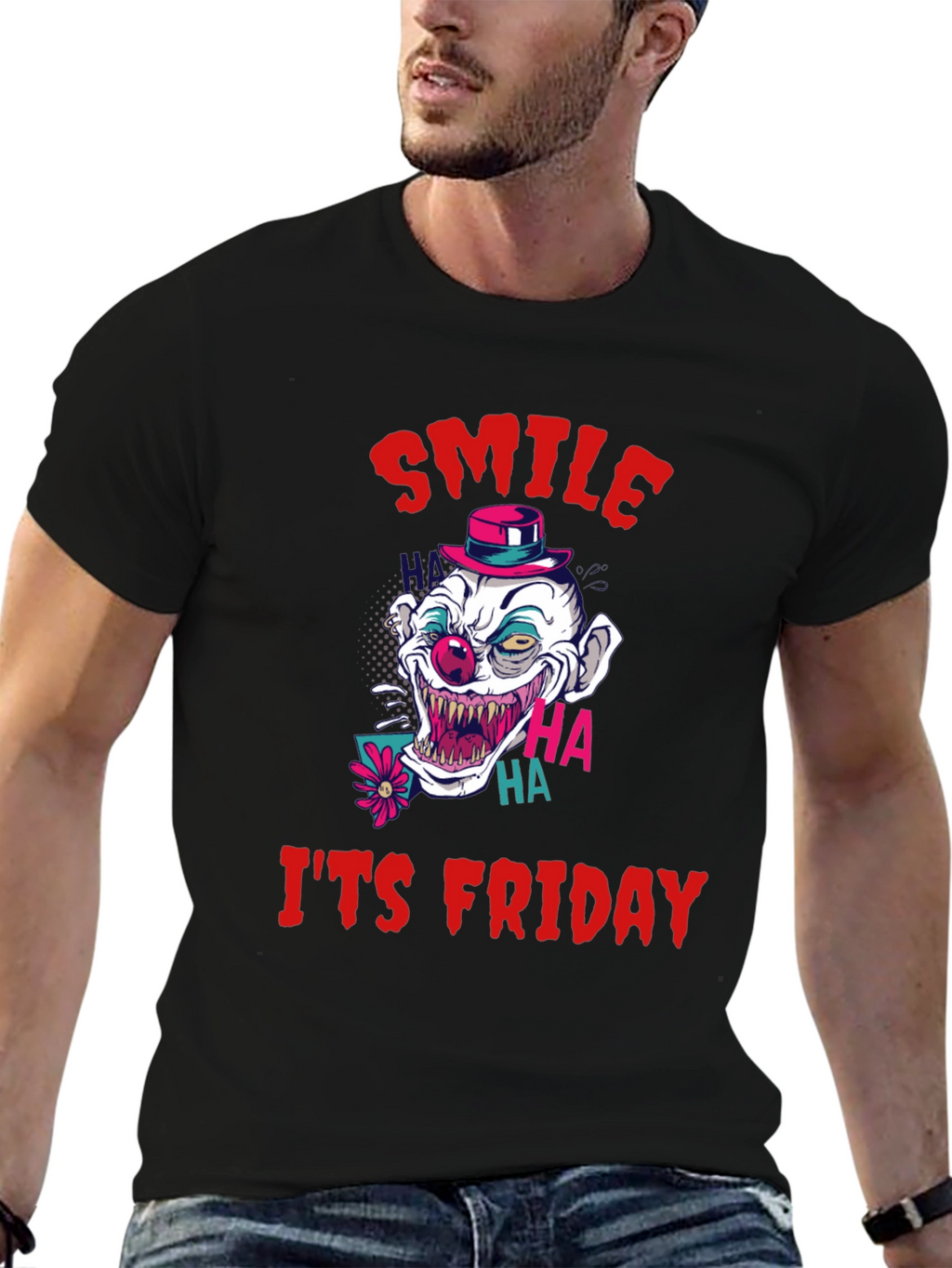 Smile Its Friday Clown Graphic Tee
