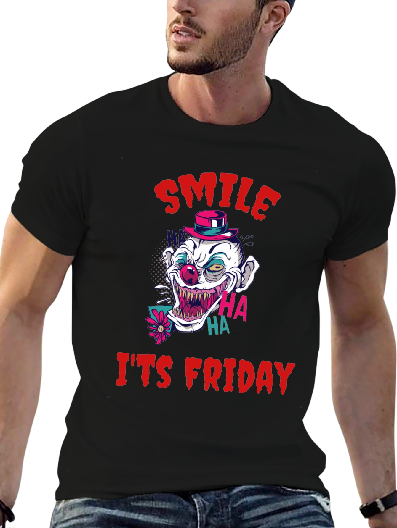 Smile Its Friday Clown Graphic Tee