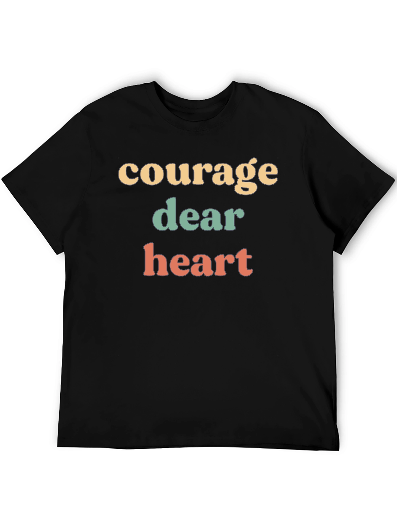 Courage Dear Heart Graphic Tee - Unisex Black T-Shirt