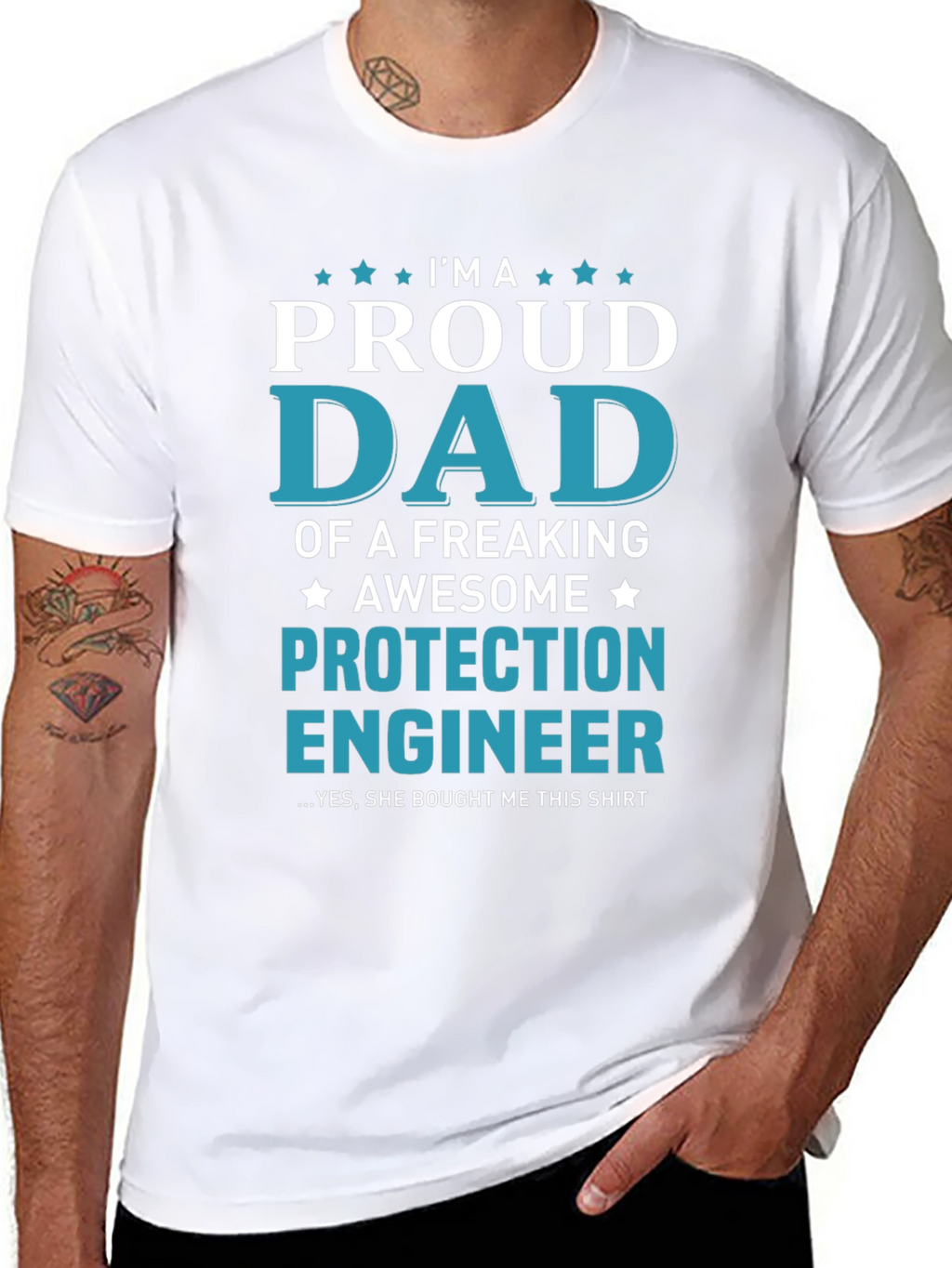 Proud Dad Protection Engineer Graphic T-Shirt