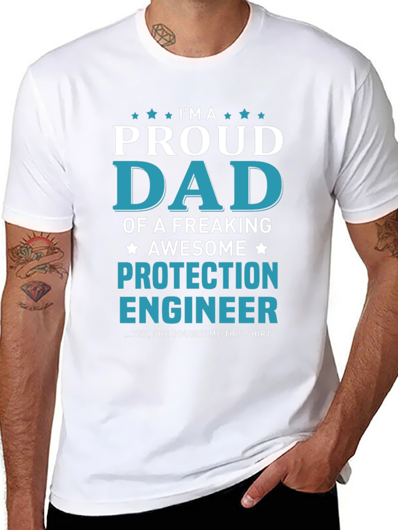 Proud Dad Protection Engineer Graphic T-Shirt