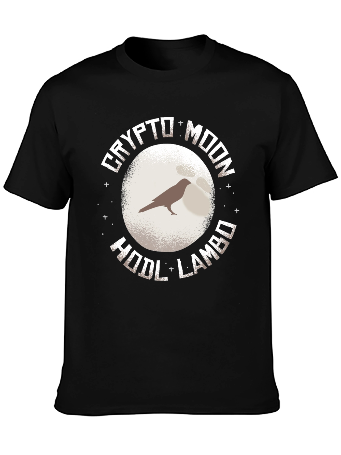 Crypto Moon HODL Lambo Graphic Tee - Black