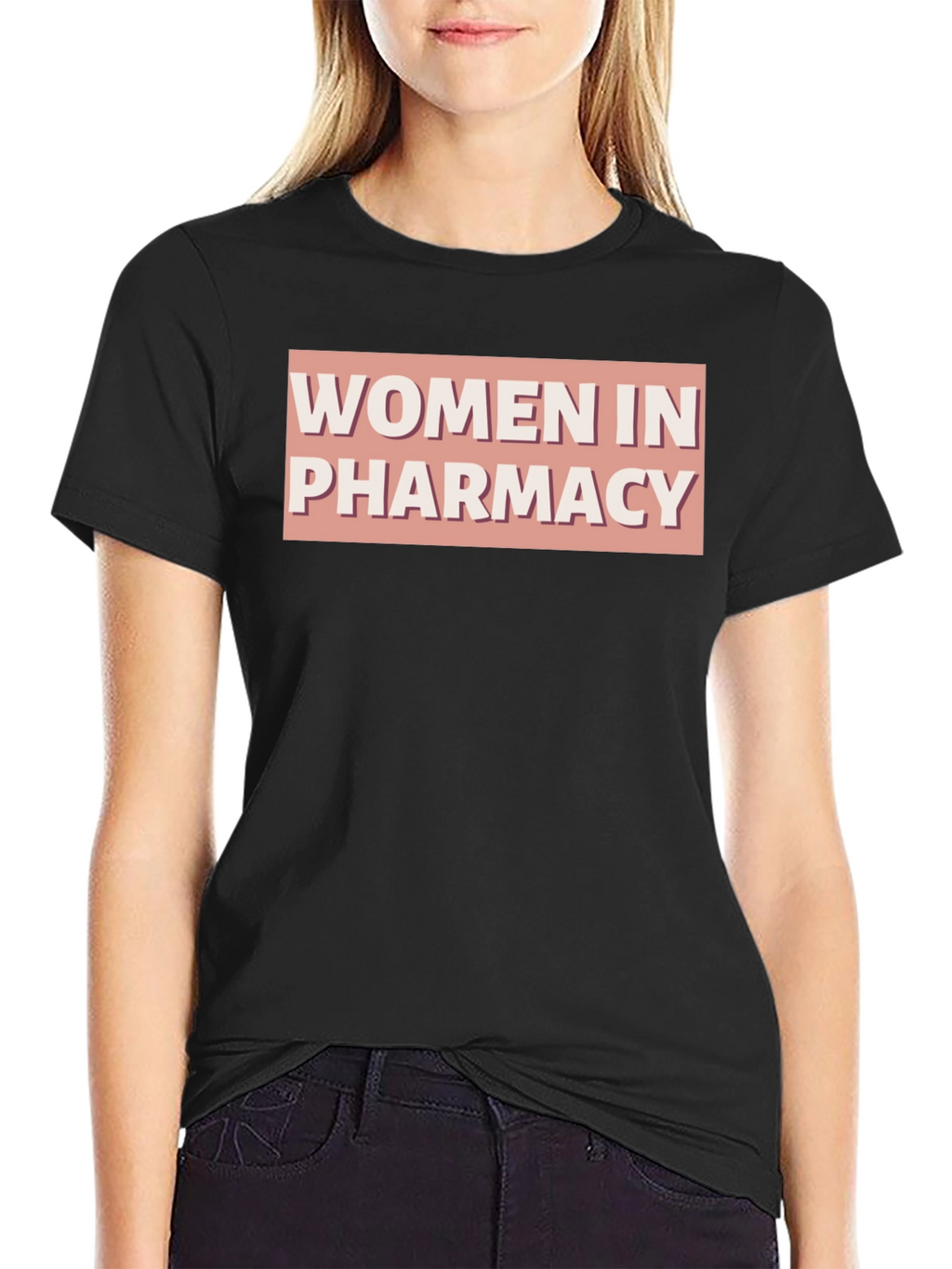 Women in Pharmacy Graphic Tee - Black Cotton T-Shirt