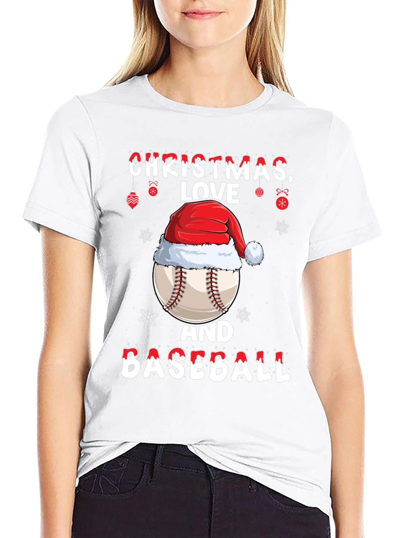 Christmas Baseball T-Shirt: Love Holiday Tee