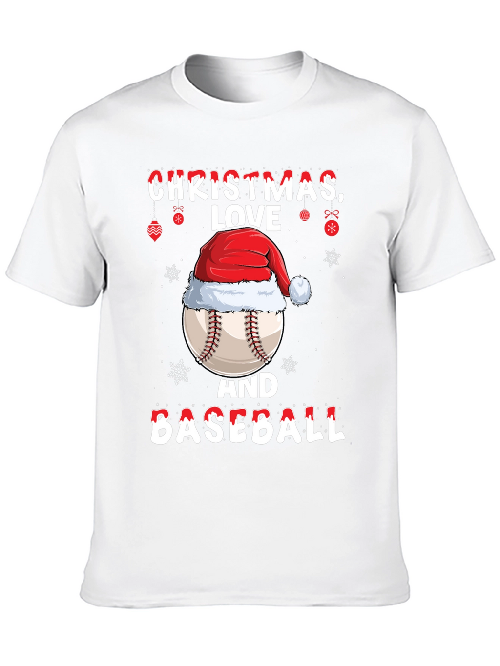 Christmas Baseball T-Shirt: Love Holiday Tee