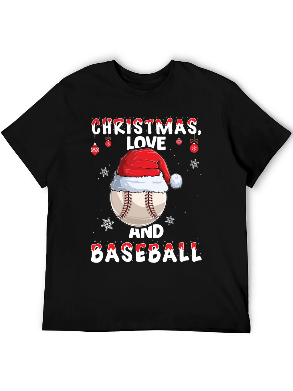 Christmas Baseball T-Shirt: Love Holiday Tee