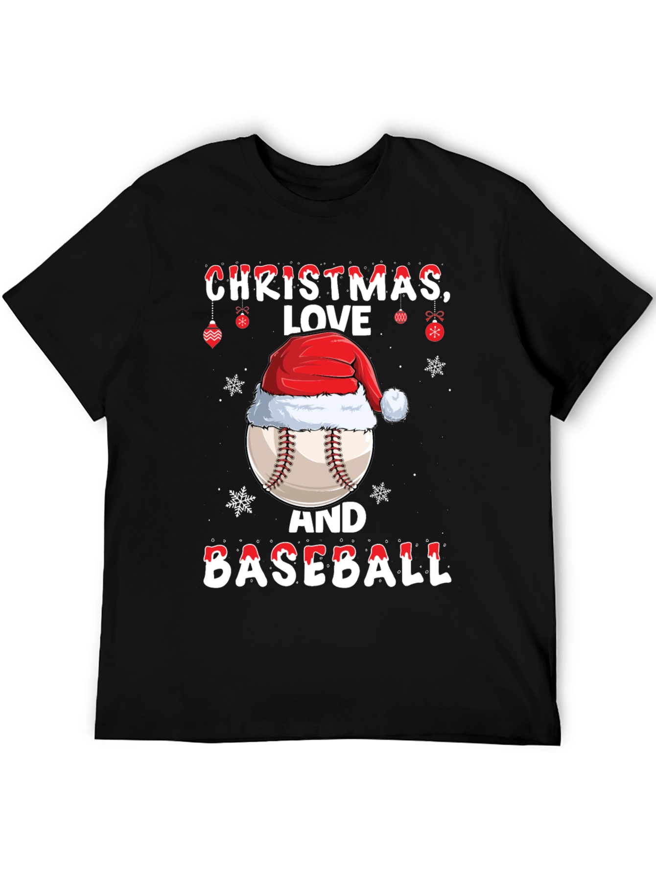 Christmas Baseball T-Shirt: Love Holiday Tee