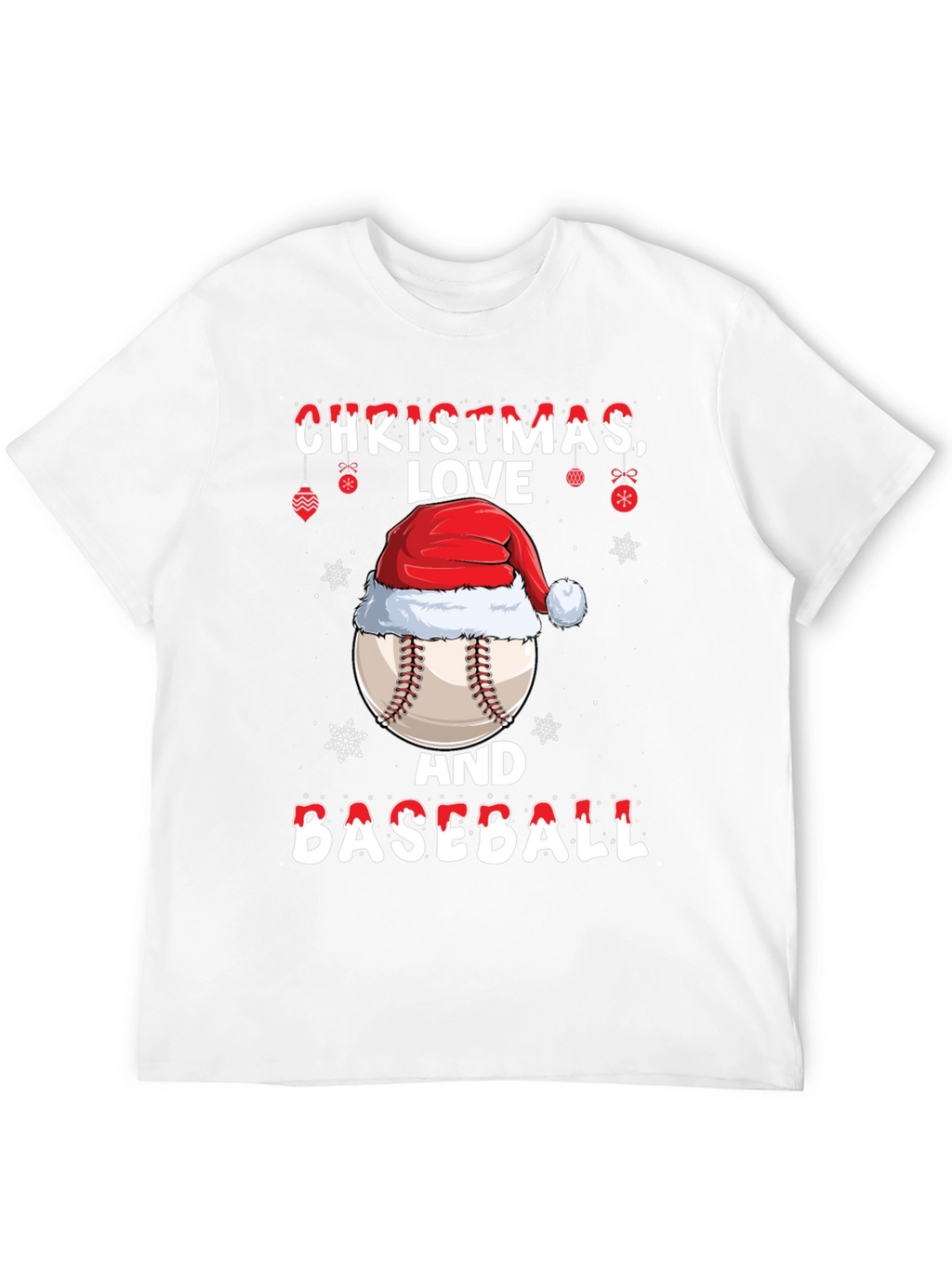 Christmas Baseball T-Shirt: Love Holiday Tee