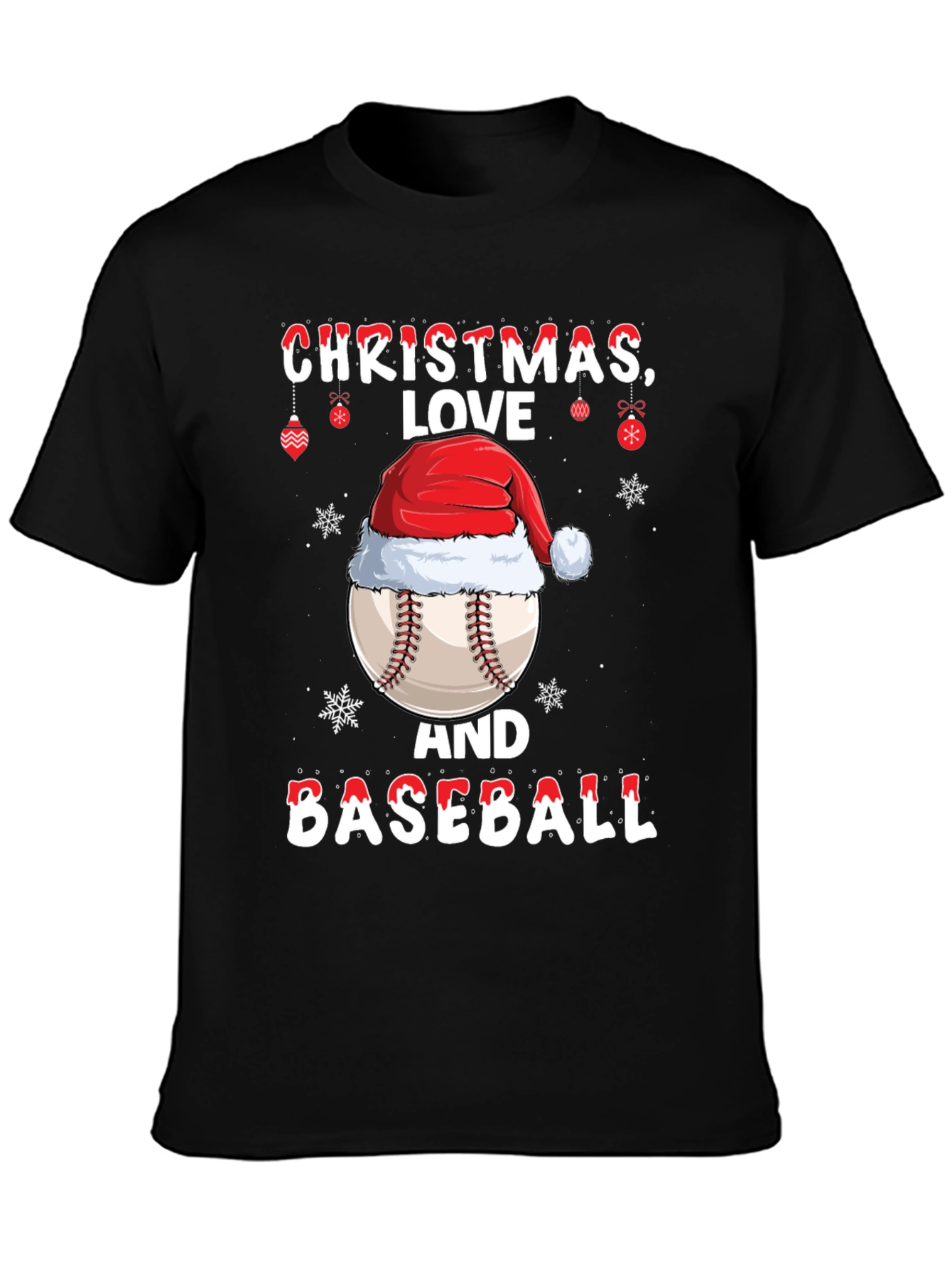 Christmas Baseball T-Shirt: Love Holiday Tee